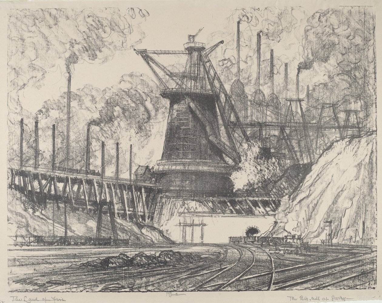 La grande aciérie, Gary, Indiana - Joseph Pennell
