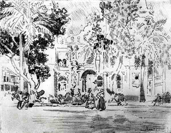 La cathédrale, planche XXVI de The Panama Canal par Joseph Pennell, 1912 - Joseph Pennell