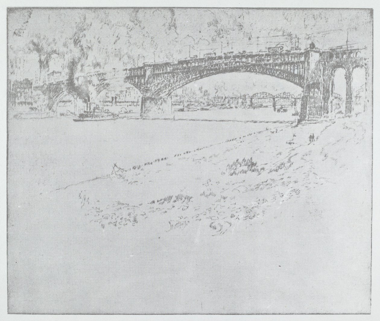 Le pont Eads, St. Louis [haut], 1919 ou après - Joseph Pennell