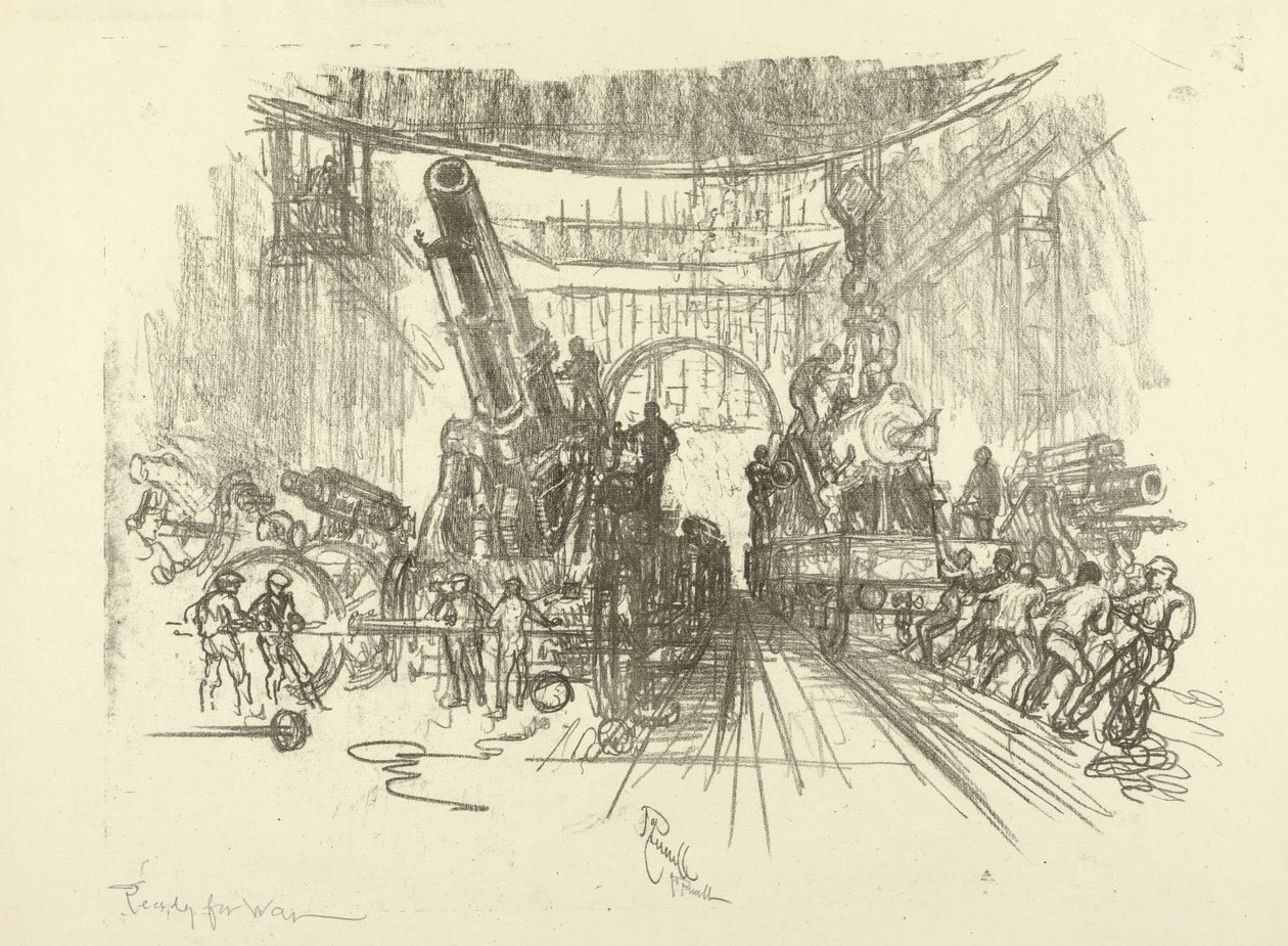 La Série de Guerre Anglaise : W.453. Prêt pour la Guerre, 1916 - Joseph Pennell