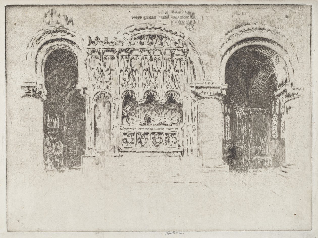Tombeau du Fondateur, Église Saint-Barthélemy-le-Grand - Joseph Pennell