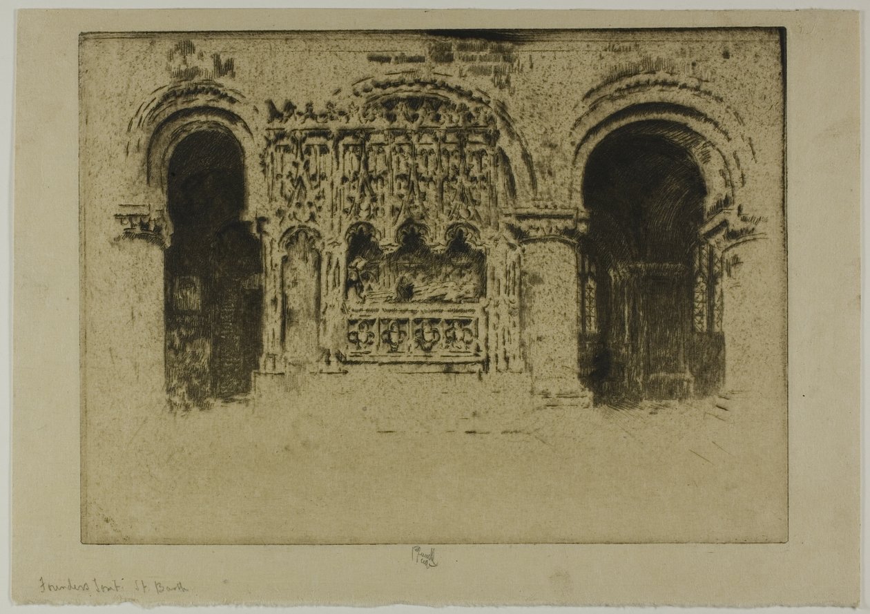Tombeau du fondateur, église Saint-Barthélemy-le-Grand - Joseph Pennell