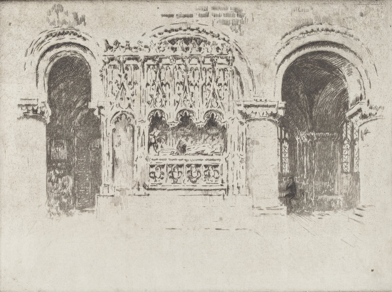 Tombe du fondateur, église Saint-Barthélemy-le-Grand - Joseph Pennell