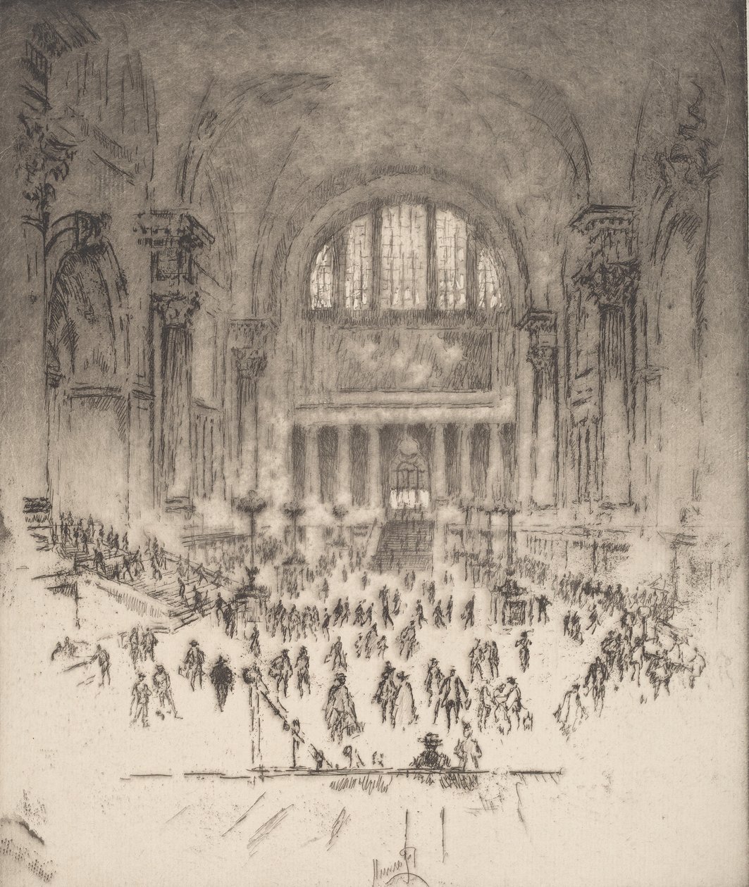 La Salle de Marbre, Pennsylvania Station, New York, 1919 - Joseph Pennell