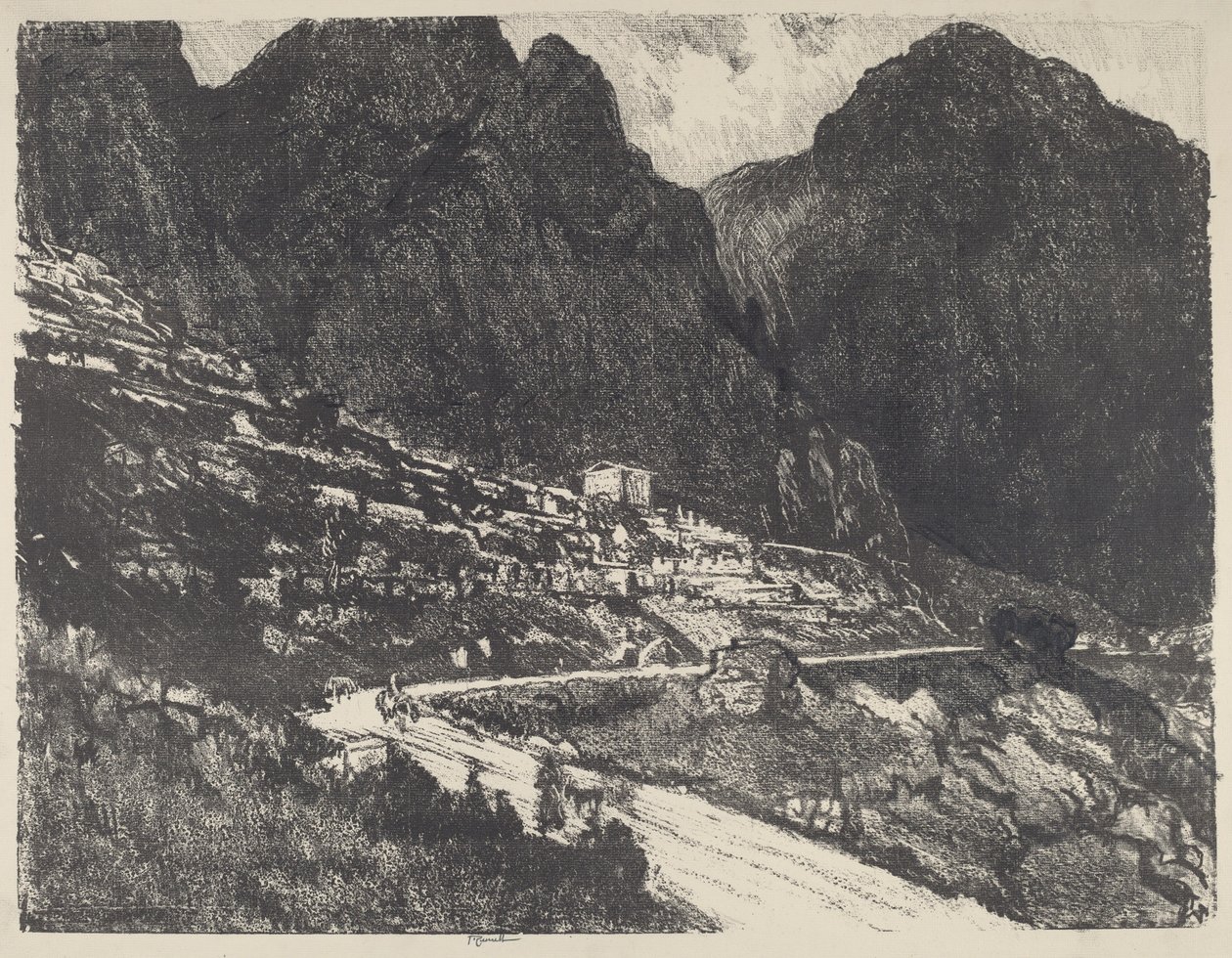 Les rochers brillants, Delphes, 1913 - Joseph Pennell