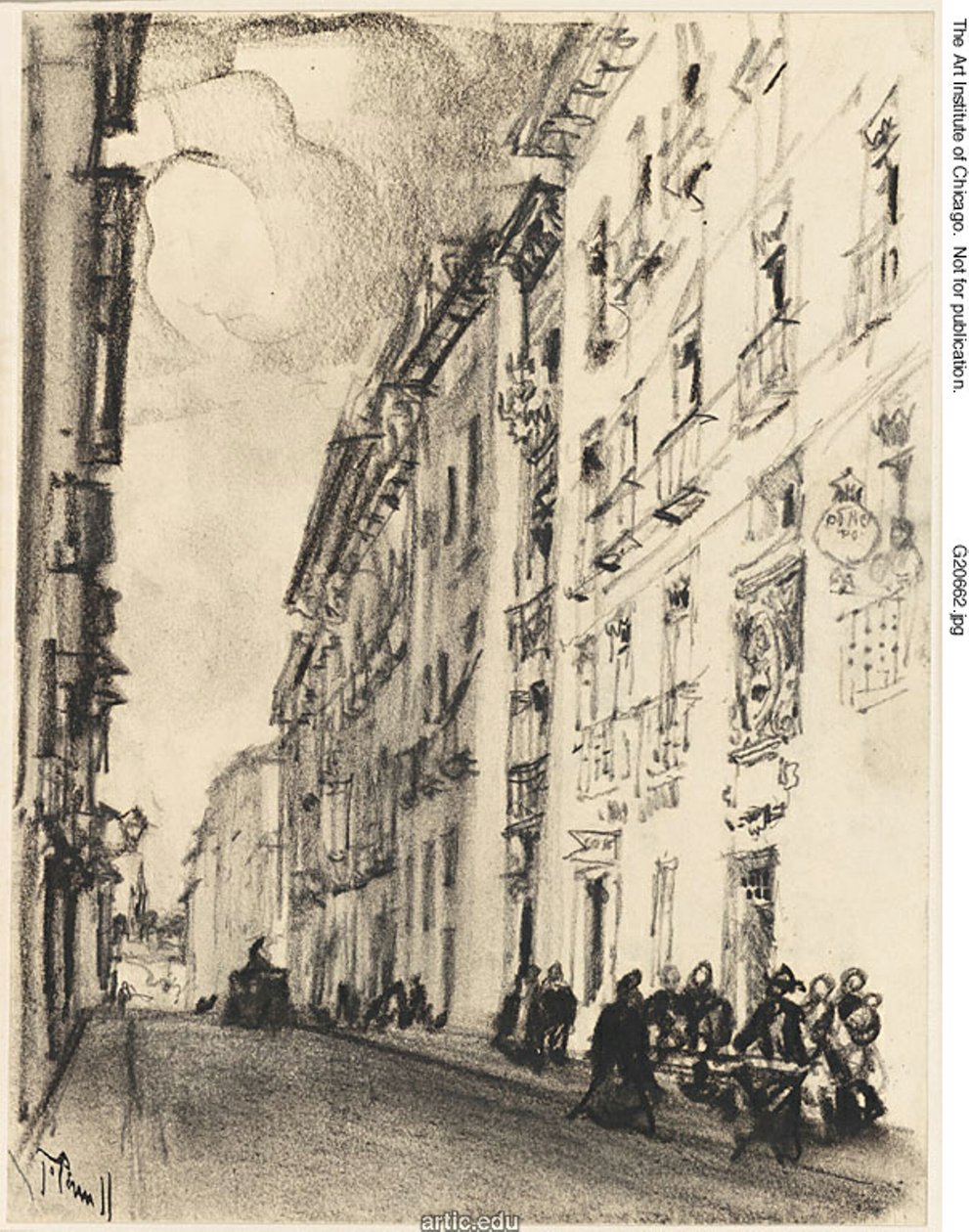 La Rue de Cervantès et Lope de Vega, Madrid - Joseph Pennell