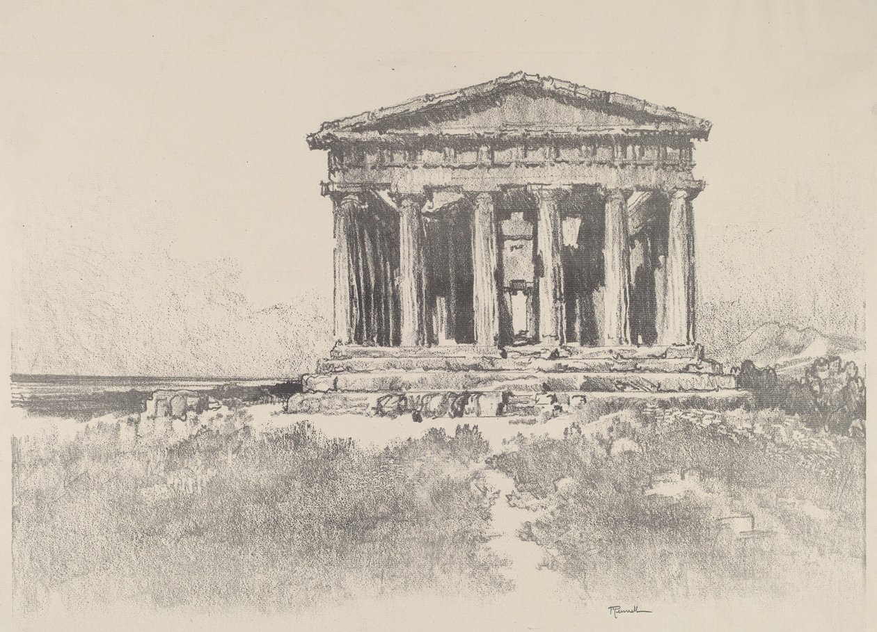 Le temple au bord de la mer, temple de la Concorde, Girgenti - Joseph Pennell