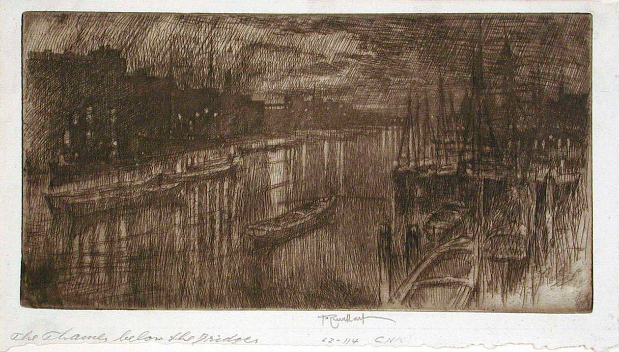 La Tamise en aval du pont - Joseph Pennell