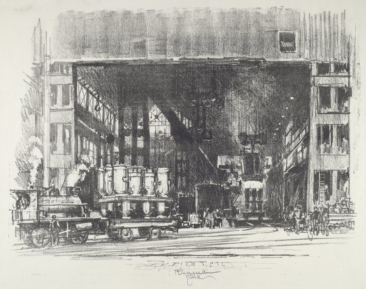 Les Urnes, Coulée de grosses coquilles, 1916 - Joseph Pennell