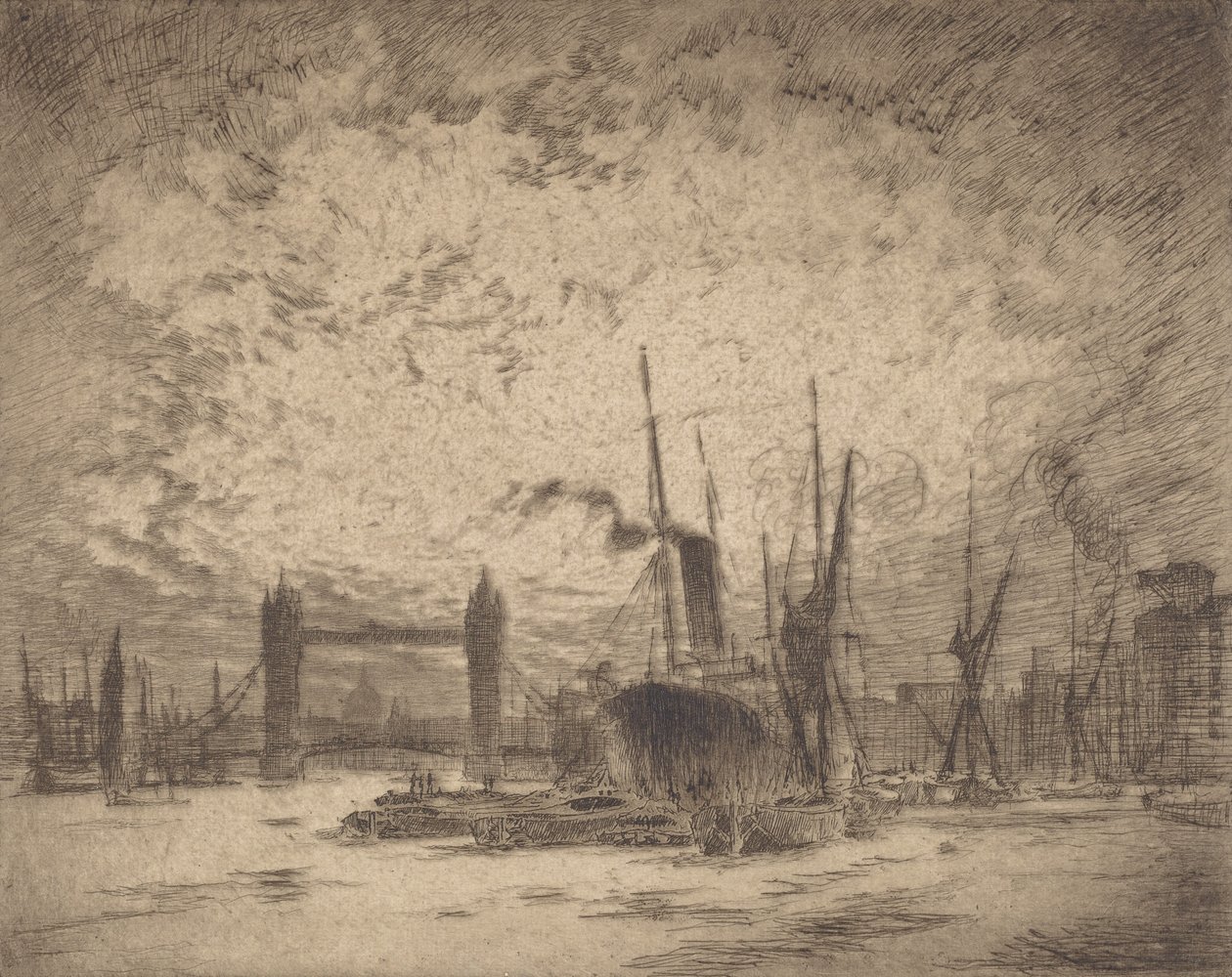 Tower Bridge, Soir, 1905 - Joseph Pennell