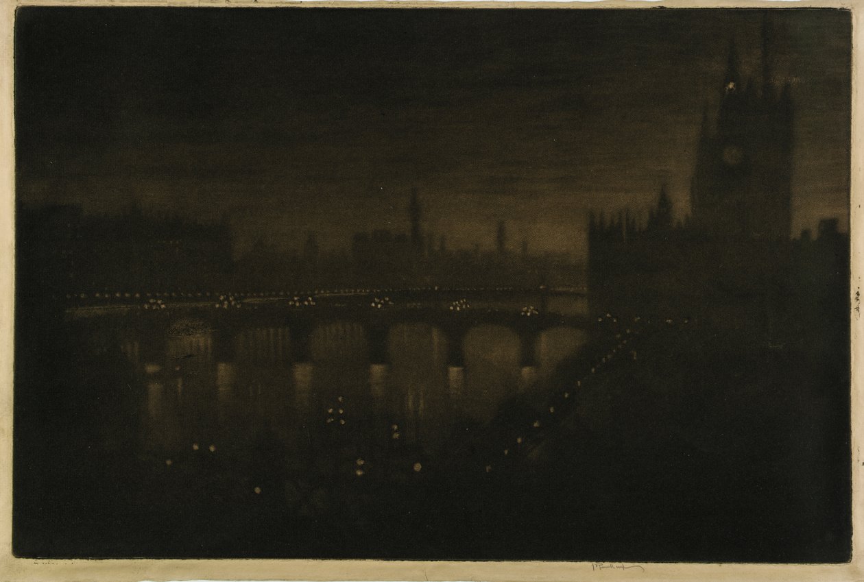 Une nuit à Westminster — Vu de la fenêtre de mon atelier - Joseph Pennell