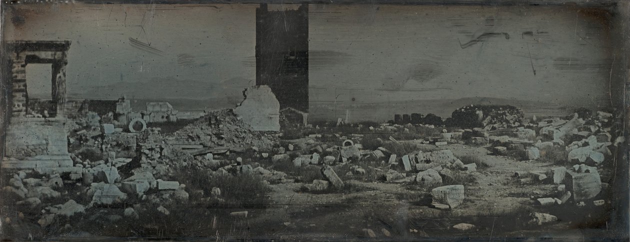 Ruines et premier plan, Acropole, Athènes, 1842 - Joseph Philibert Girault De Prangey