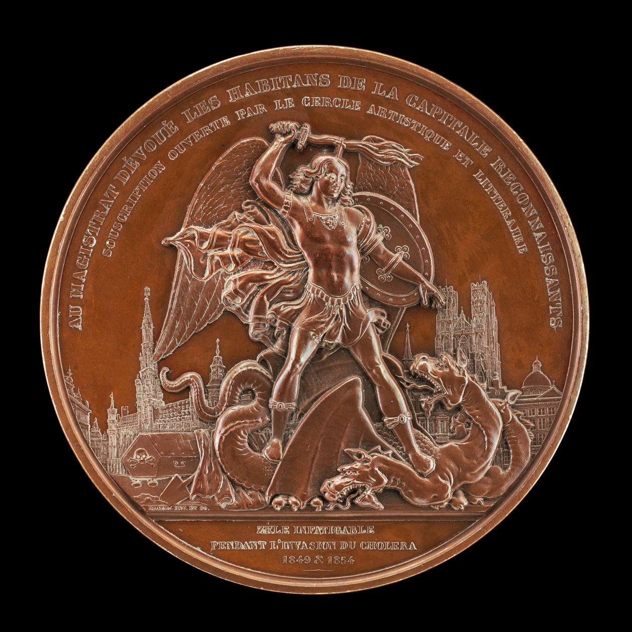 Les épidémies de choléra de 1849 et 1854 [verso], 1854 - Joseph Pierre Braemt