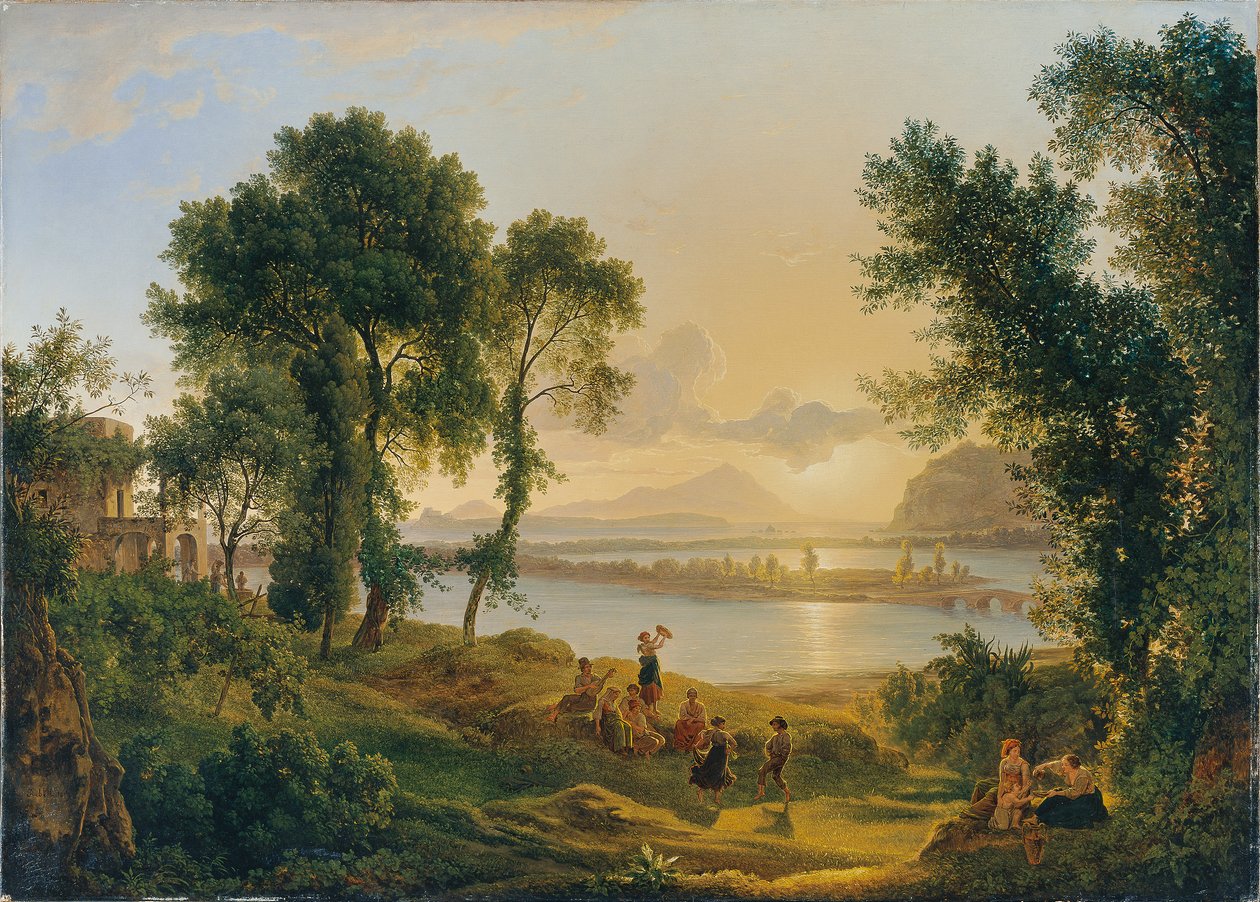 Coucher de soleil sur les Campi Flegrei vers les îles de Procida et Ischia - Joseph Rebell