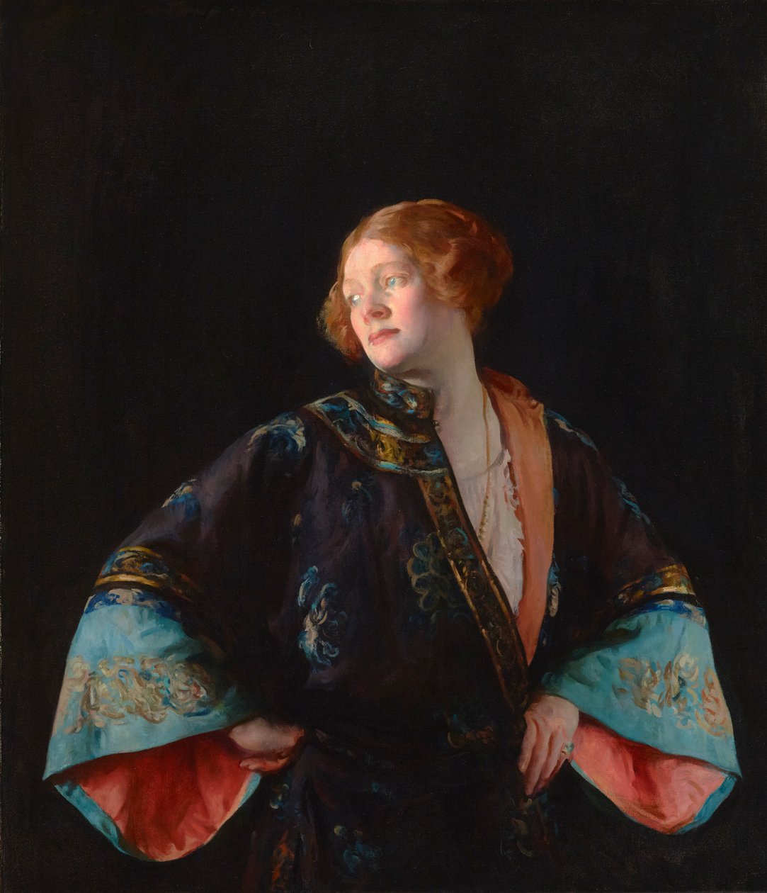 Le manteau bleu du mandarin (Le kimono bleu) 1922 (Huile sur toile)