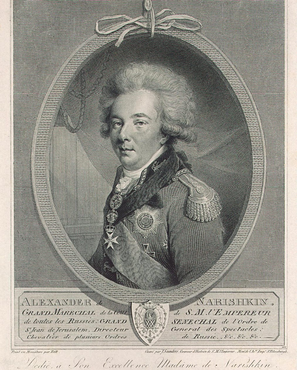 Portrait du comte Alexandre Lvovitch Narychkine 1760-1826, 1801 - Joseph Saunders