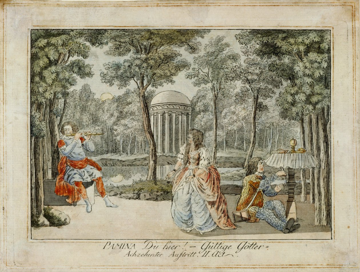 Tamino, Pamina et Papageno ... (gravure) - Joseph Schaffer