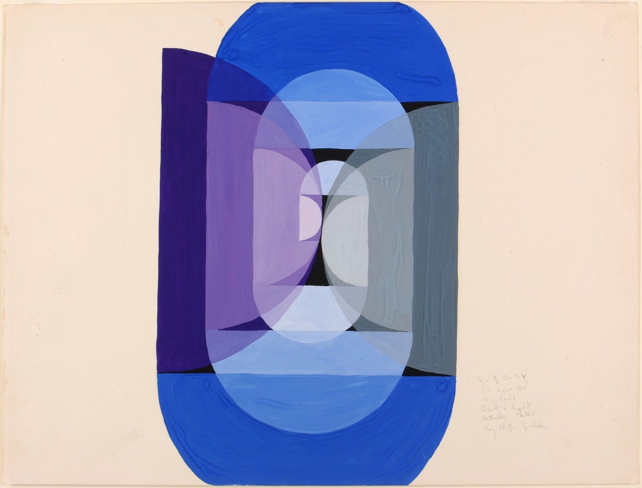 Roue bleue, grise, violette (de la série "Les bases mathématiques des arts") - Joseph Schillinger