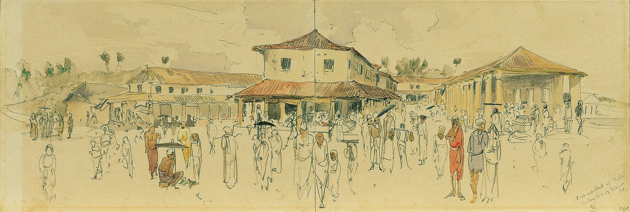 Marché aux poissons à Point de Galle à Ceylan (Sri Lanka) - Joseph Selleny
