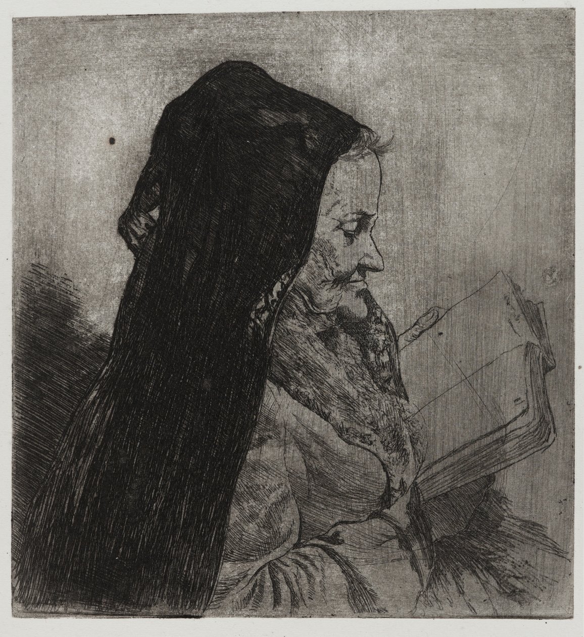Vieille femme lisant, imprimé par Sigmund Abeles et Edmond Casarella - Joseph Stella