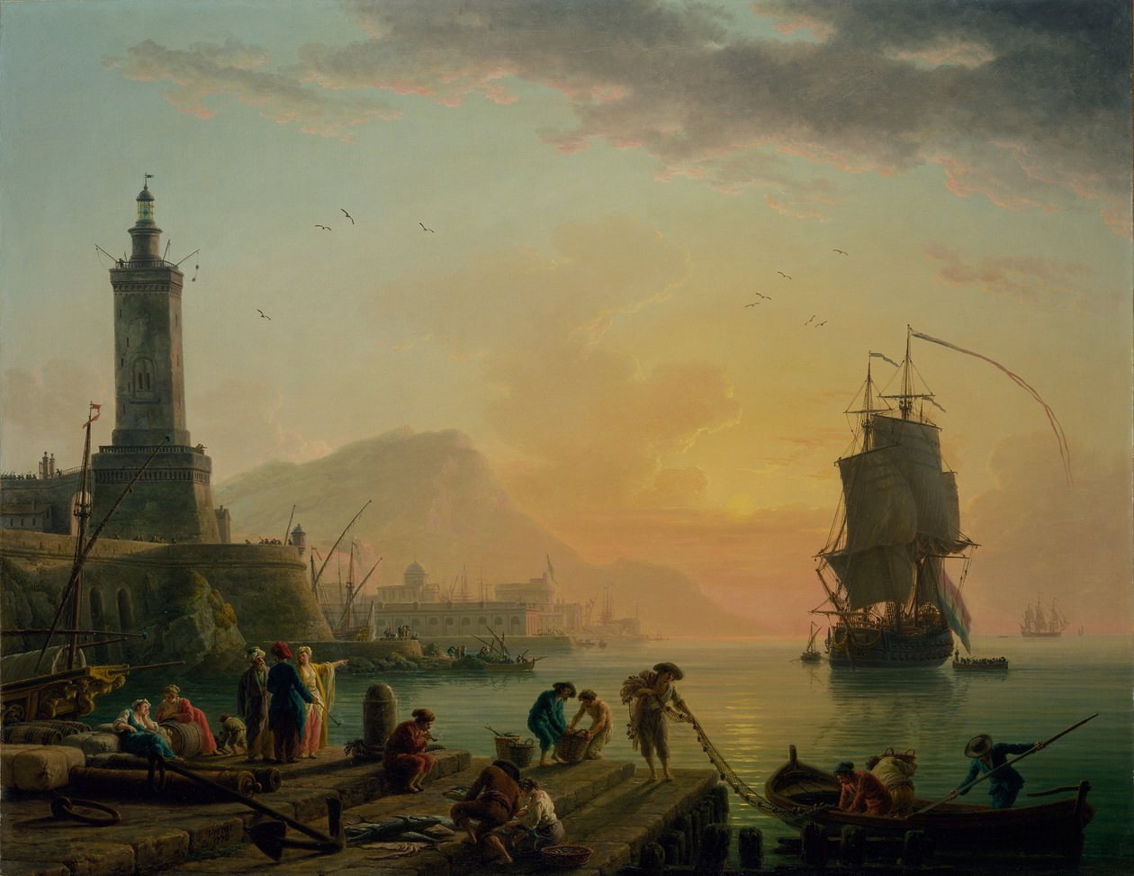 Calme dans un port méditerranéen - Joseph Vernet