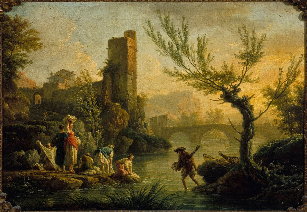Paysage avec des lavandières - Joseph Vernet