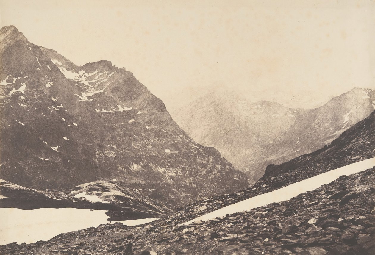 Vue de la partie de la Maladetta et des montagnes du haut du port de Vénasque, 1853 - Joseph Vigier