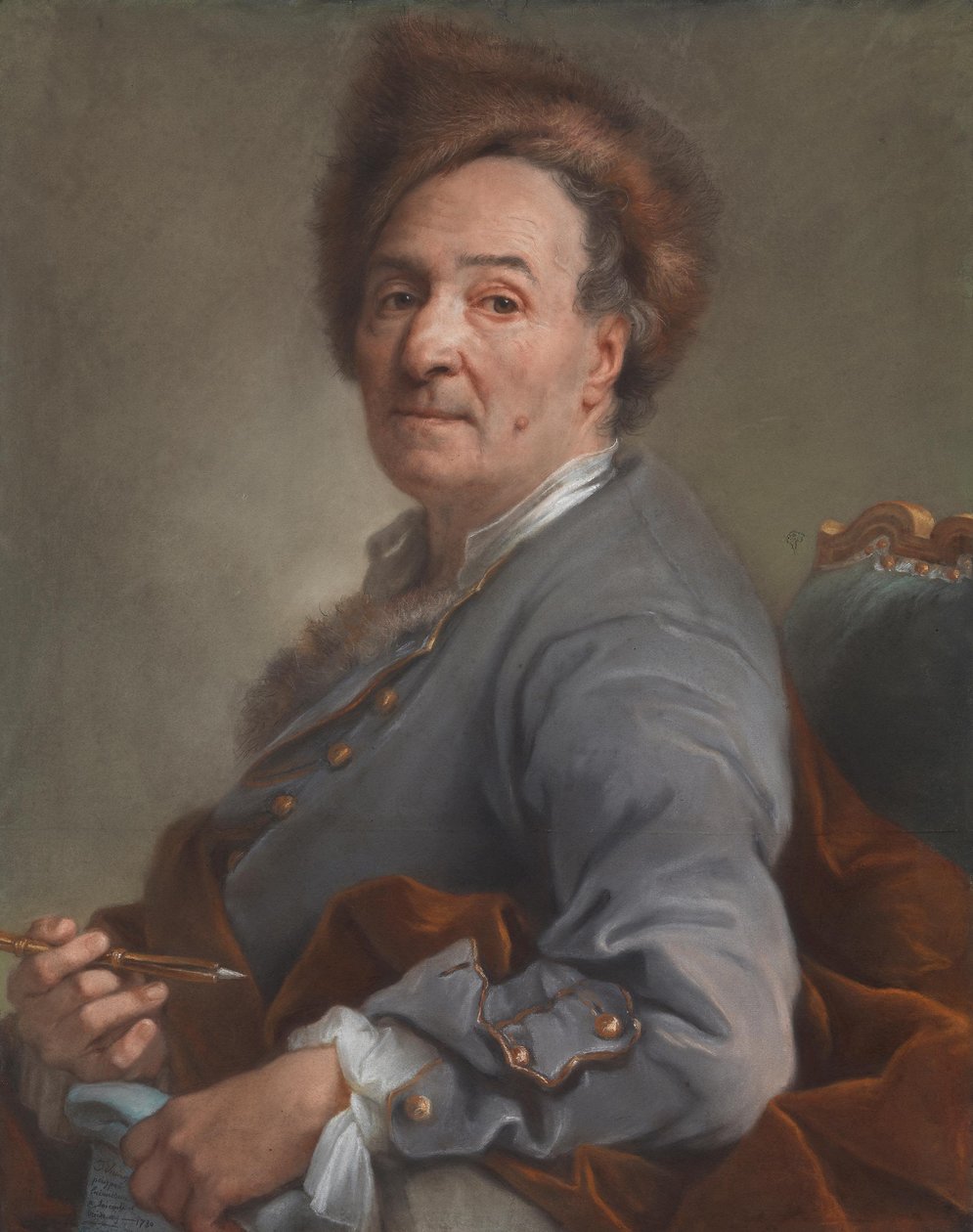 Autoportrait au bonnet de fourrure - Joseph Vivien