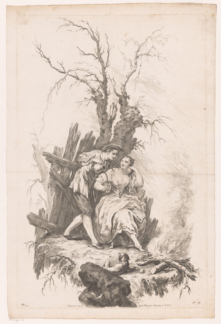 Homme et femme avec un chien près d
