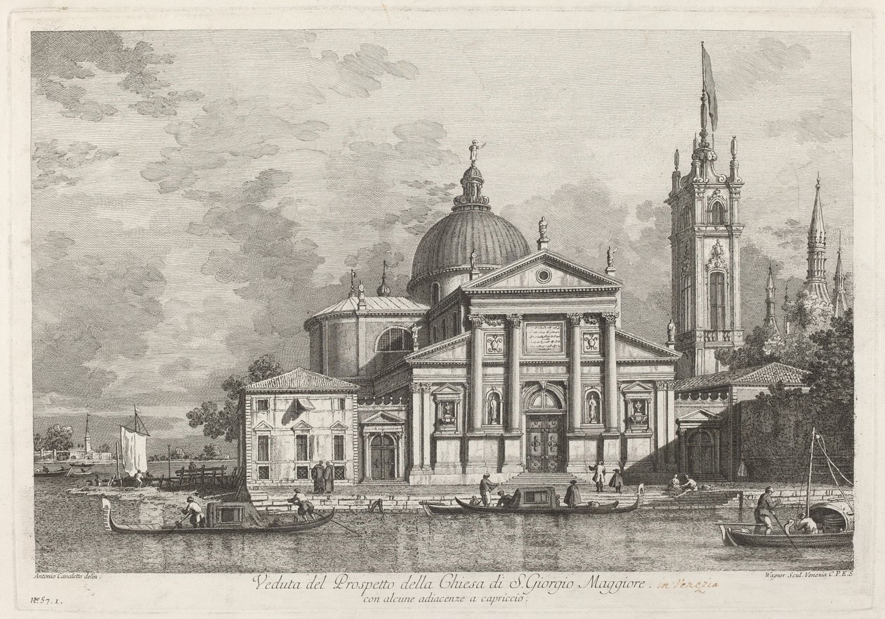 Veduta del Prospetto della Chiesa di S. Giorgio Maggiore - Joseph Wagner after Canaletto