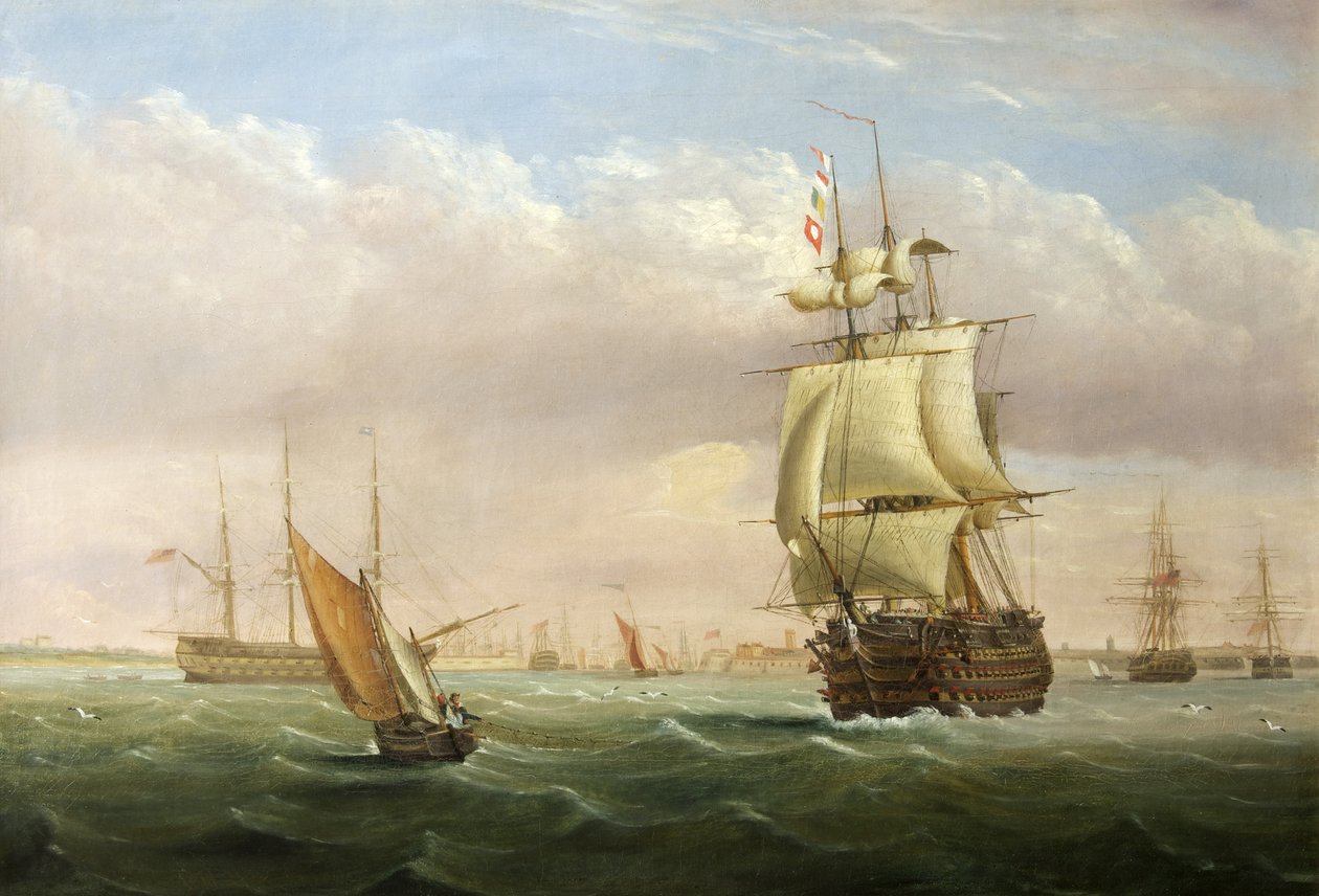 Entrée du Port avec des Navires - Joseph Walter