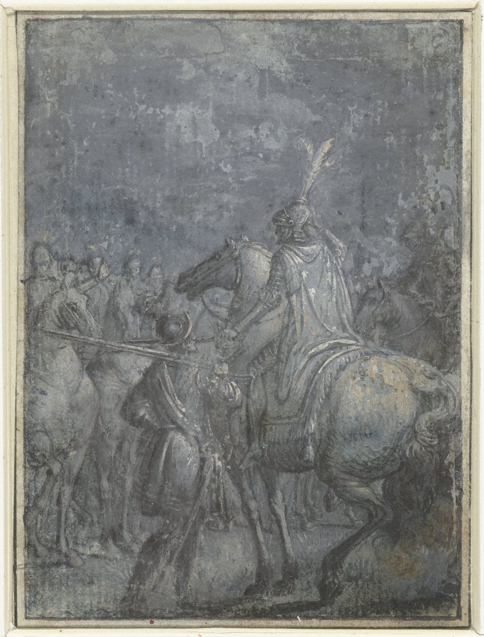 Commandant militaire à cheval avec d