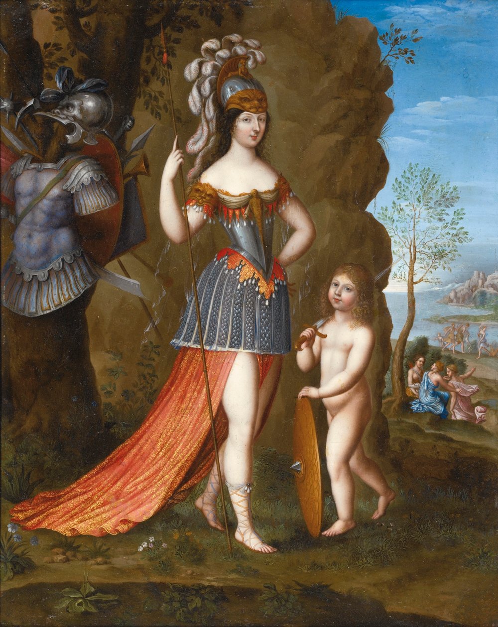 Français :  Portrait de femme en Minerve Portrait d