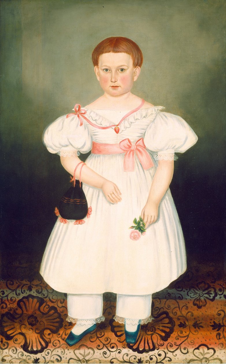 Fille avec réticule et rose, vers 1840 - Joseph Whiting Stock