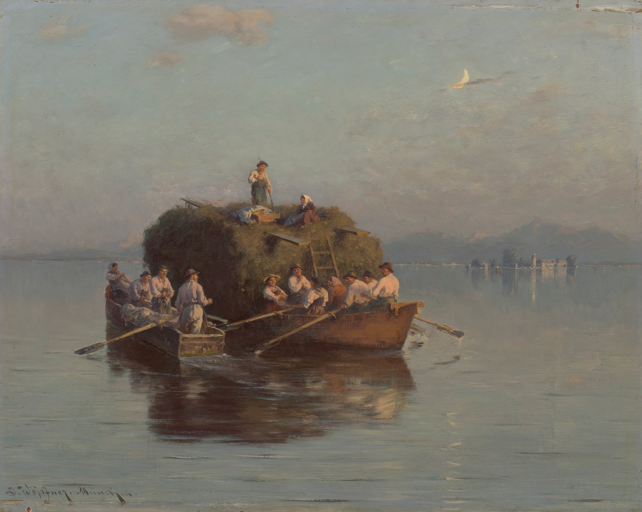 Bateau de foin sur le Chiemsee - Joseph Wopfner