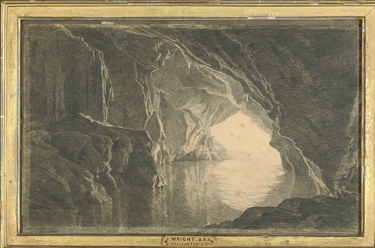 Une grotte dans le golfe de Salerne, soir, c.1800 - Joseph Wright of Derby