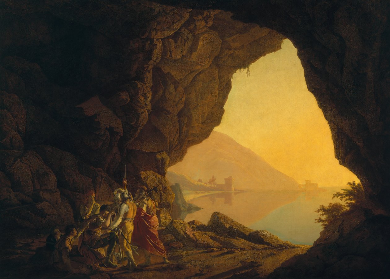 Une grotte dans le royaume de Naples, avec des bandits - Joseph Wright of Derby