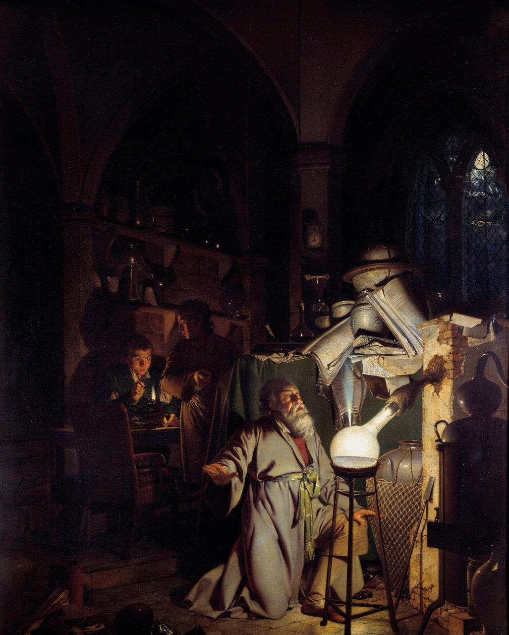 Alchimiste tentant de découvrir la pierre philosophale - Joseph Wright of Derby