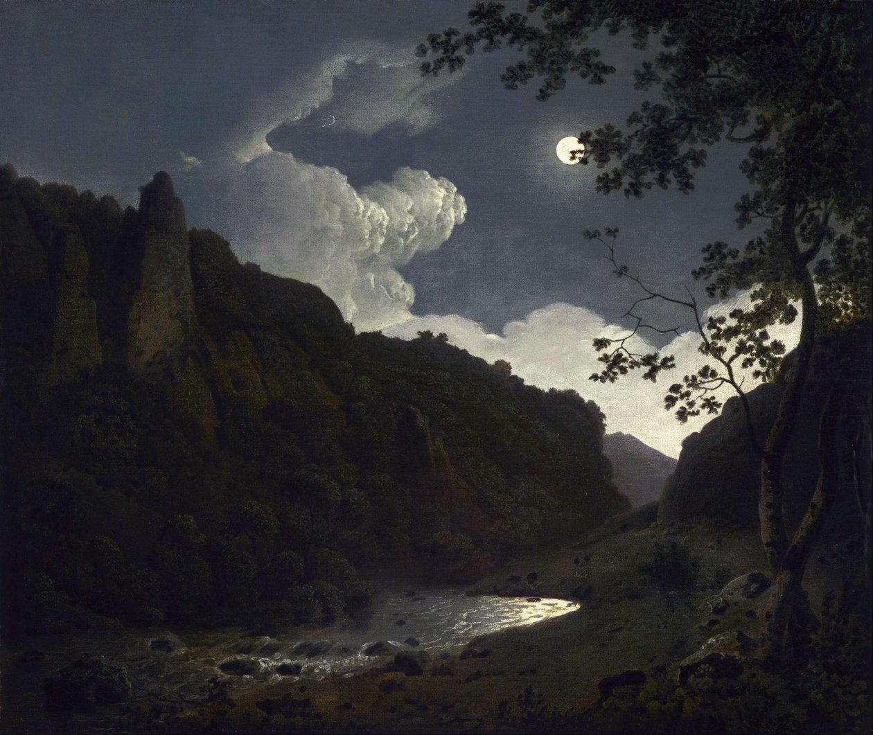 Dovedale au clair de lune - Joseph Wright of Derby