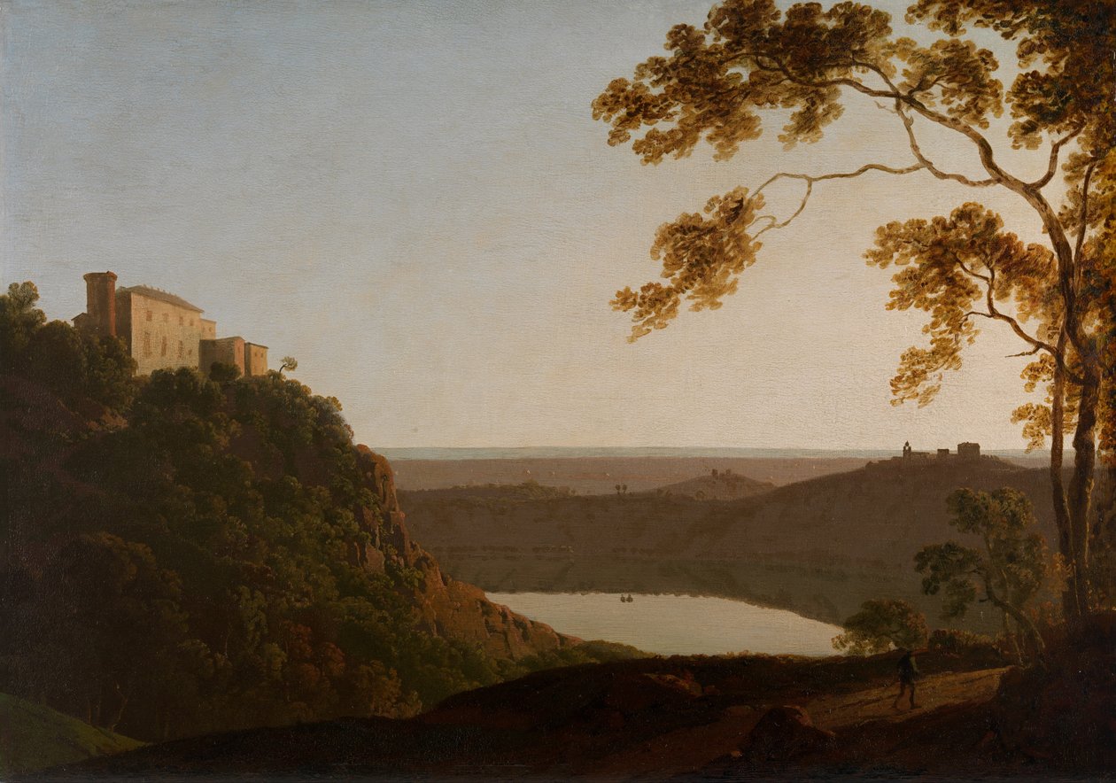 Lac Nemi, coucher de soleil - Joseph Wright of Derby