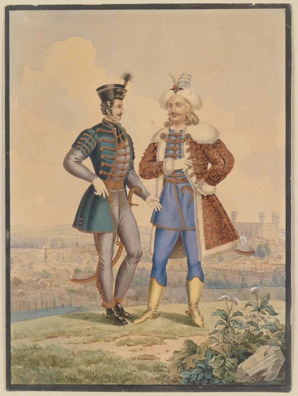 Hussard et Ottoman devant une ville - Joseph Zahradniczek the Elder