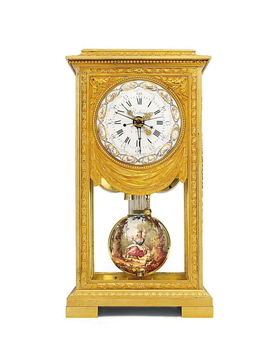 Régulateur de cheminée Louis XVI à remontage mensuel et temps solaire - Joseph and Robin Robert  Coteau