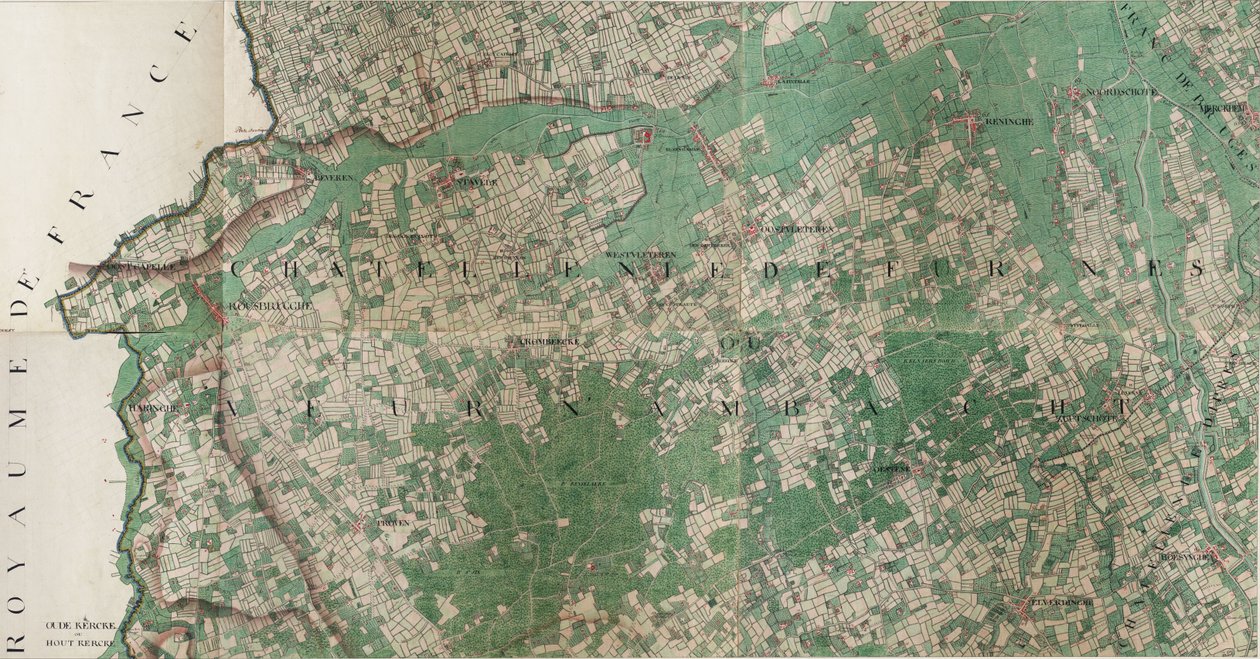 Carte de Stavele - Roesbrugge-Haringe (Stavele), Belgique par Joseph de Ferraris (1726 – 1814) - Joseph de Ferraris