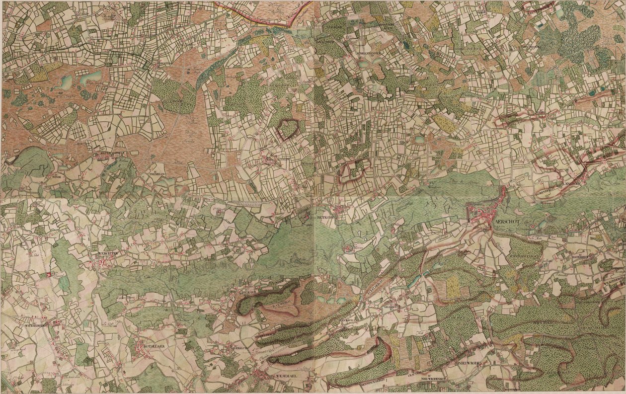 Carte de Aerschot - Aarschot - Joseph de Ferraris