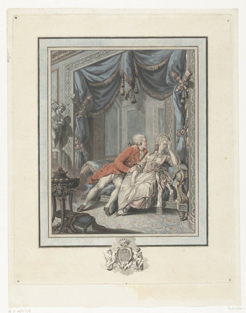 Jeune homme essayant de séduire une dame - Joseph de Longueil