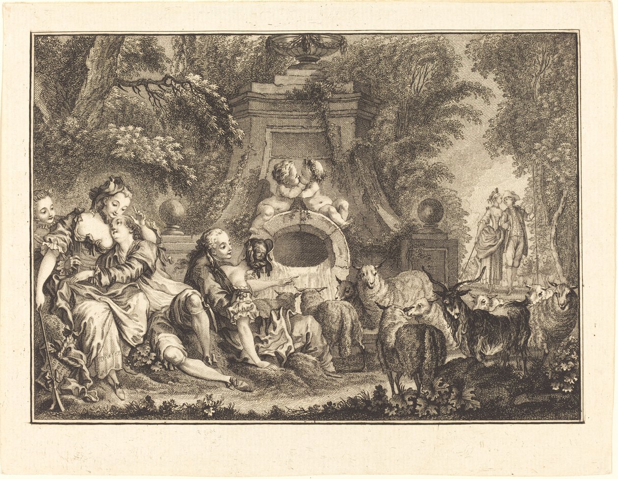 Plaisirs champêtres - Joseph de Longueil after Charles Eisen