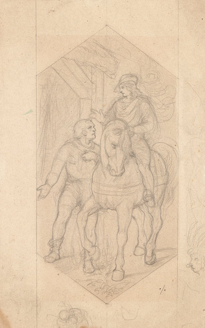 Cavalier et homme à pied - Joseph von Fuhrich