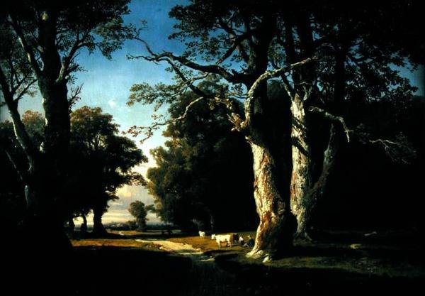 Paysage avec arbres et bétail - Josephine Bowes