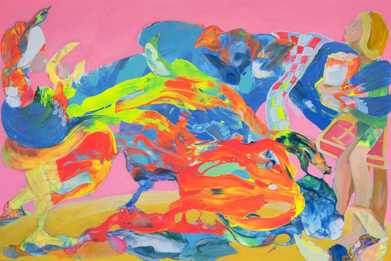 Le menu, 2023 (acrylique sur toile) - Josephine Henning