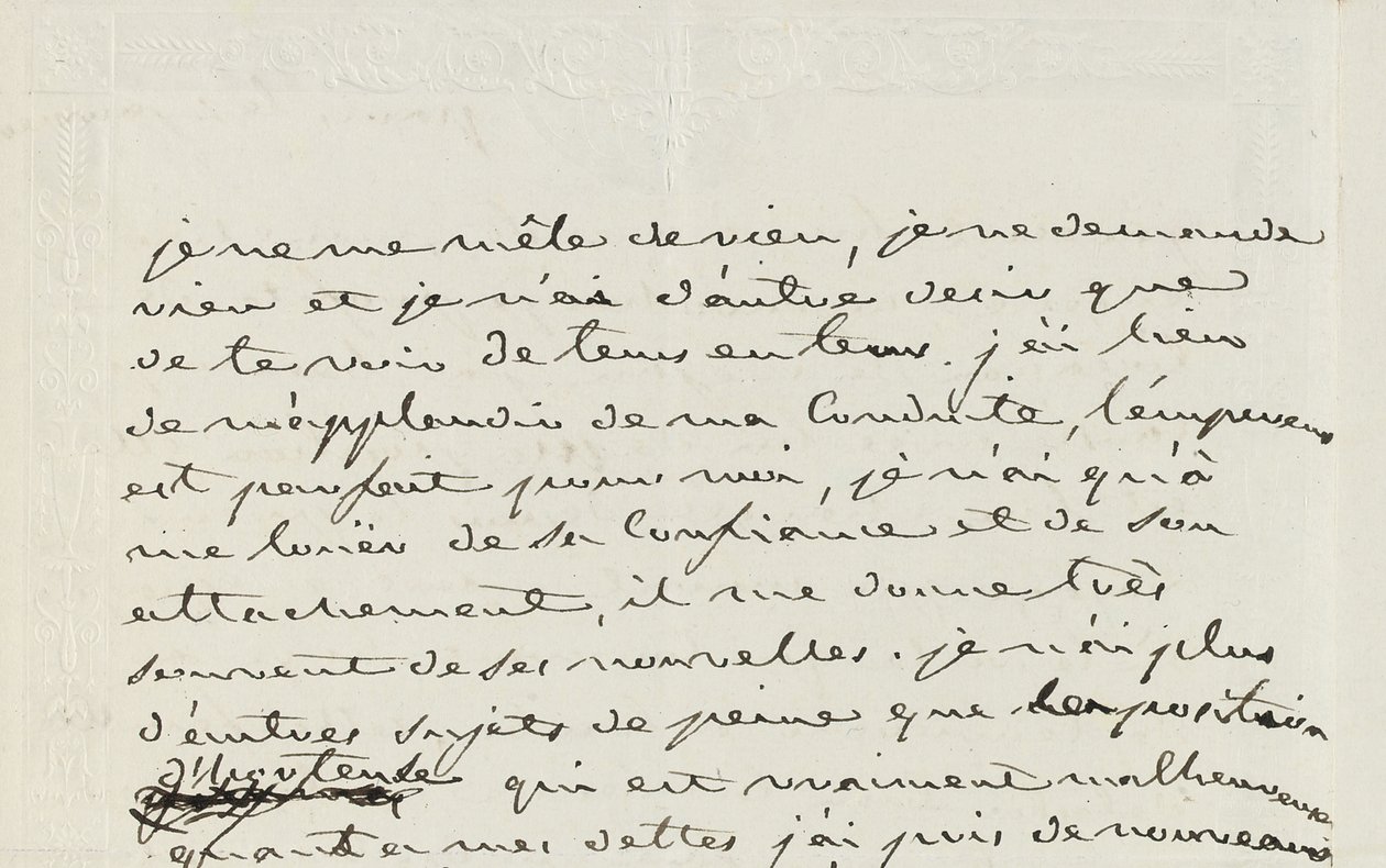 Lettre autographe à Eugène de Beauharnais, Paris, 2 janvier 1809 (plume et encre sur papier) - Josephine de Beauharnais